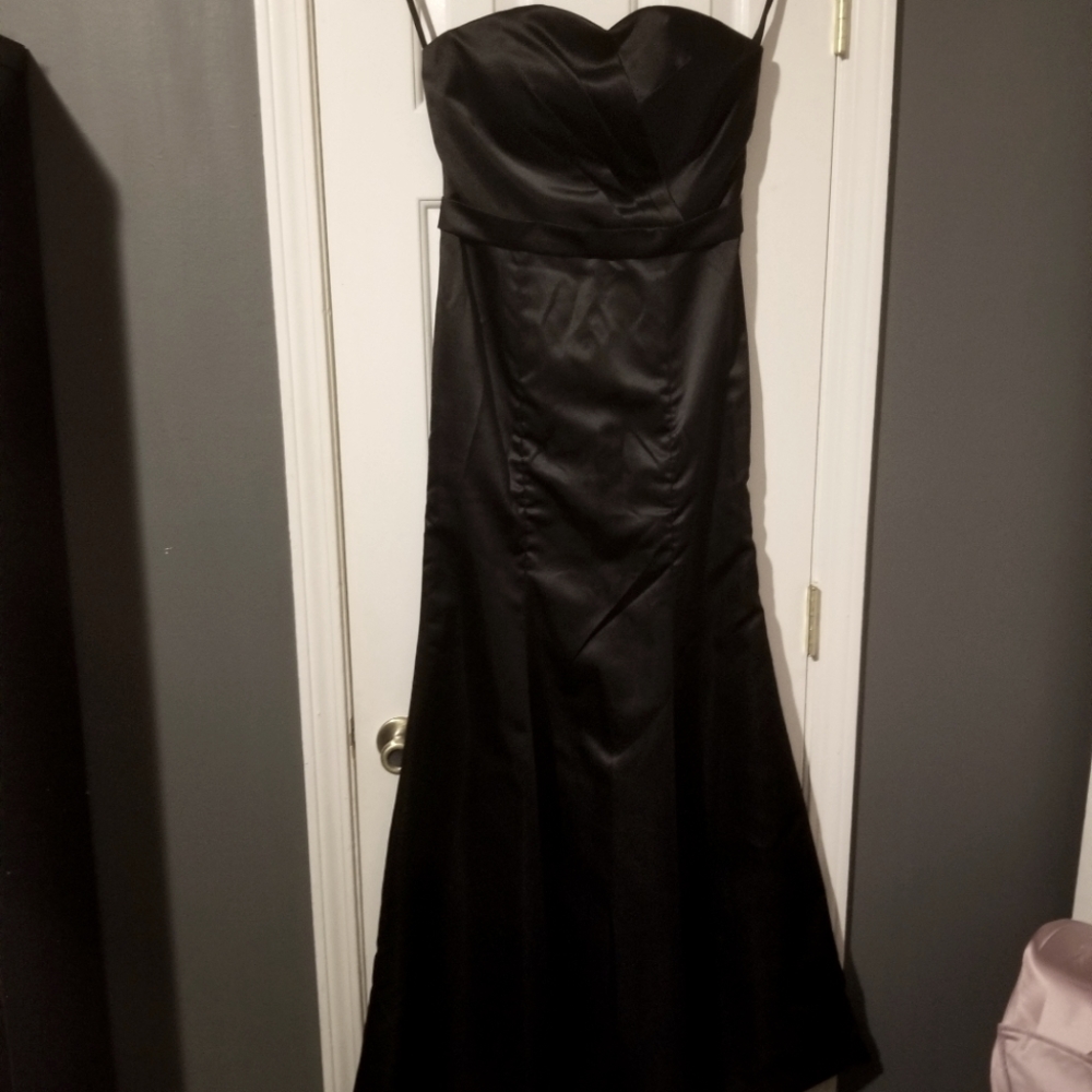 Silky black prom dress